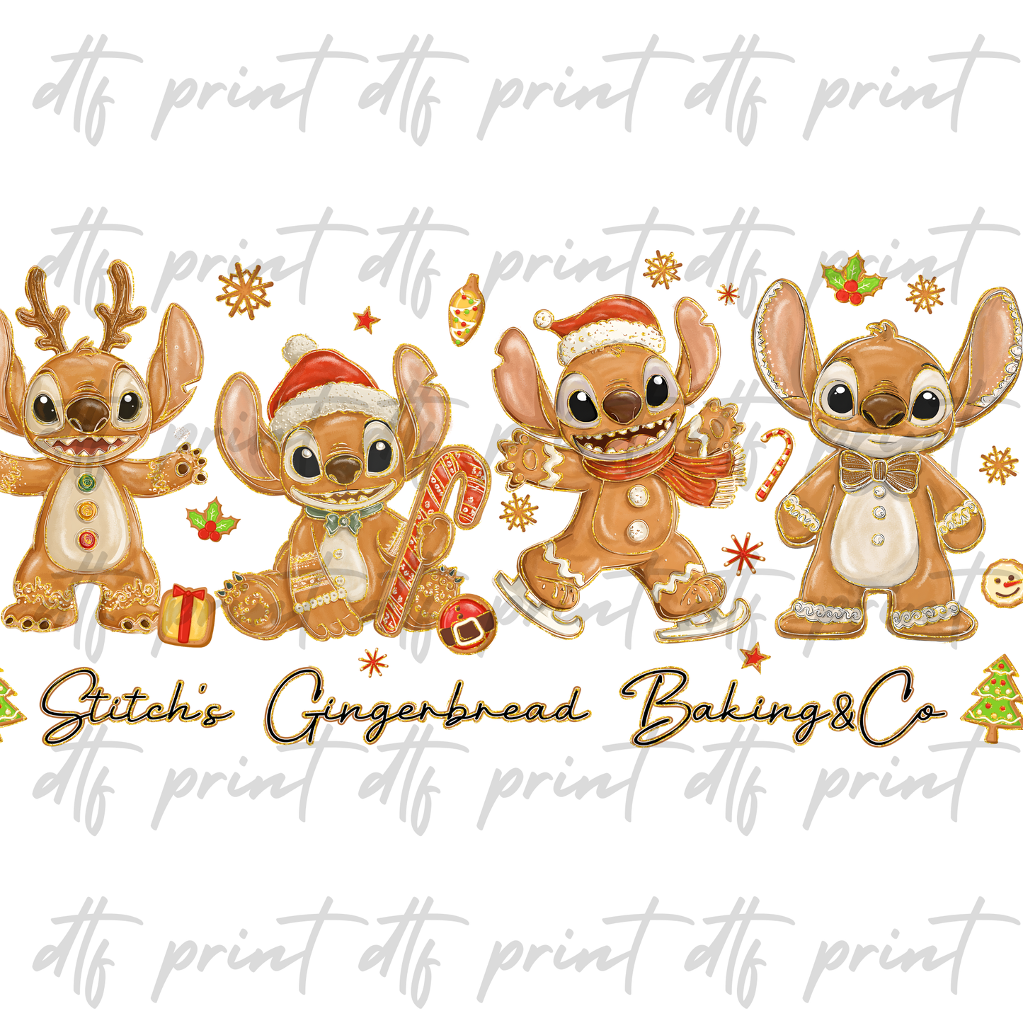 Stitch Ginger Bread SINGLE DTF PRINT