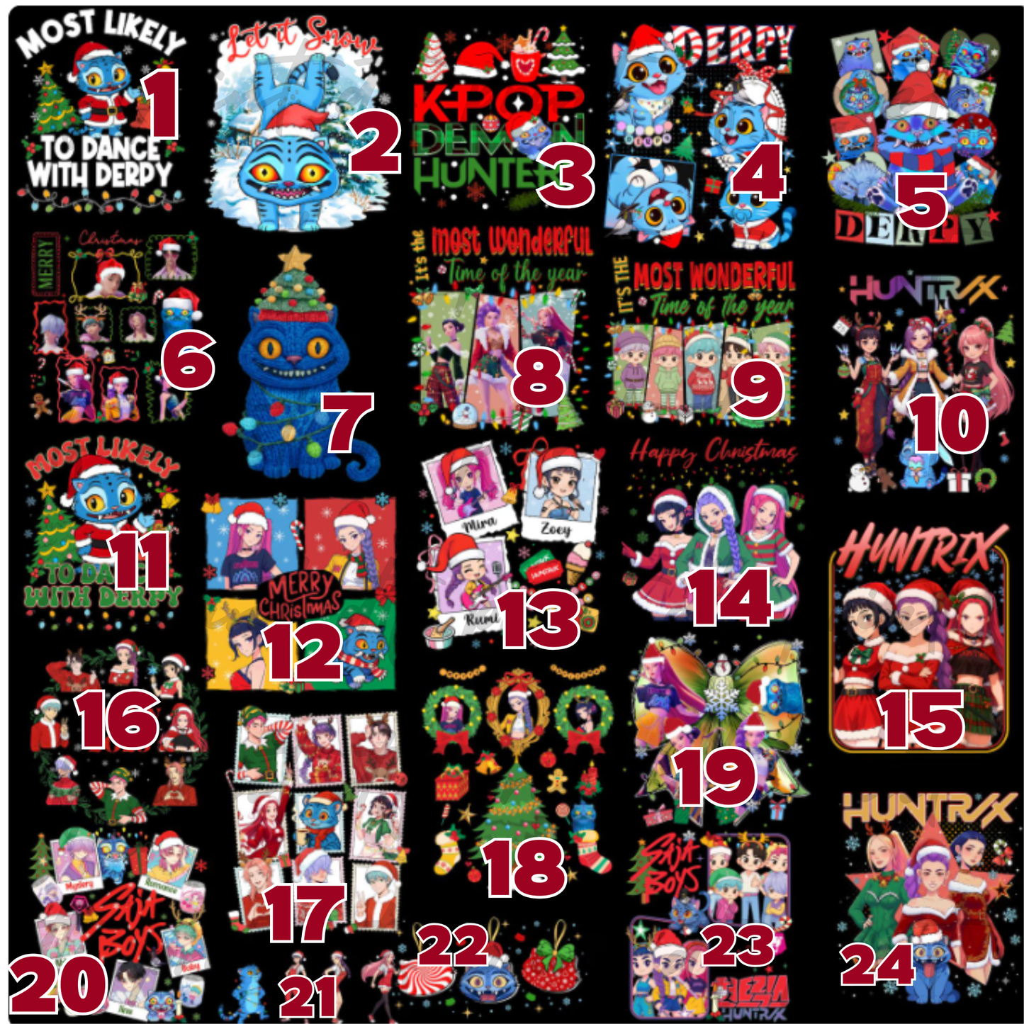 Huntrix Christmas Bundle SINGLE DTF PRINT