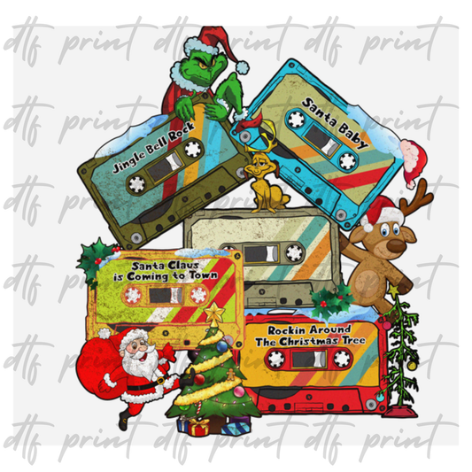 Christmas Cassette SINGLE DTF PRINT