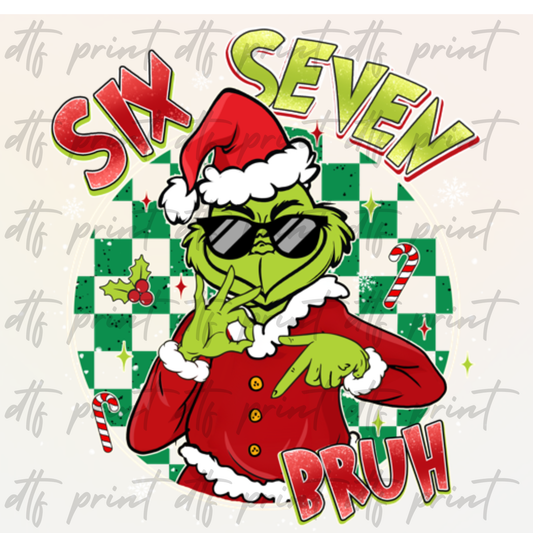Six Seven Bruh Green Guy SINGLE DTF PRINT