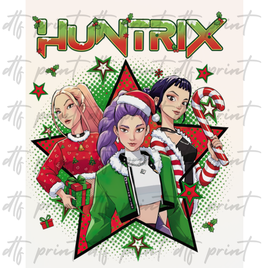 Huntrix Christmas Halftone SINGLE DTF PRINT