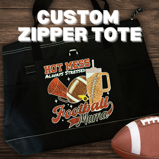 Custom Zipper Tote Bag