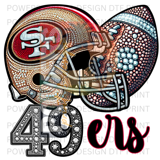 Faux Rhinestone Niners SINGLE DTF PRINT