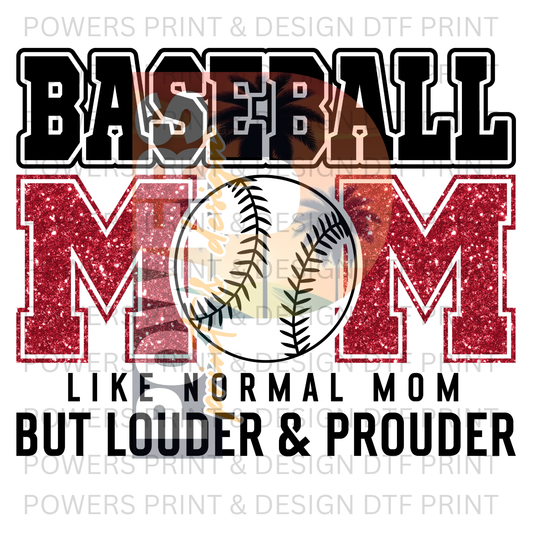 Baseball Mom Glitter SINGLE DTF PRINT