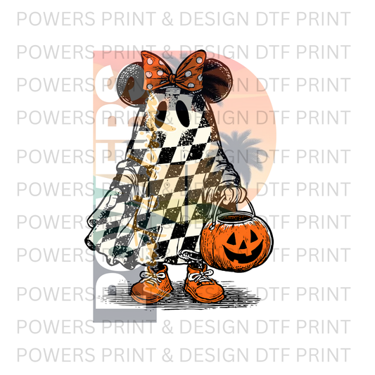 Trick Or Treat Vintage Minnie SINGLE DTF PRINT