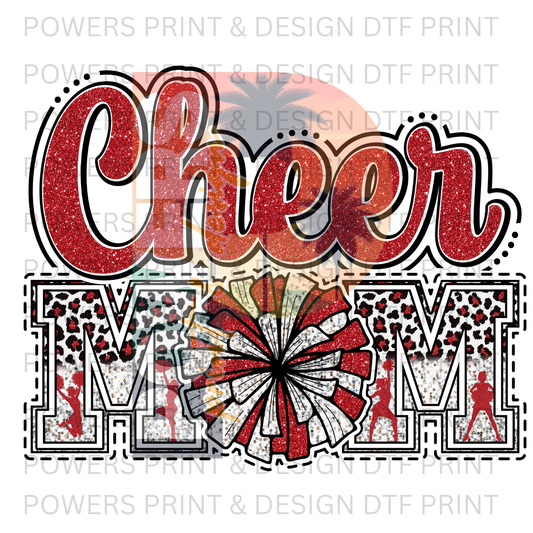 Cheer Mom Glitter and Leopard SINGLE DTF PRINT
