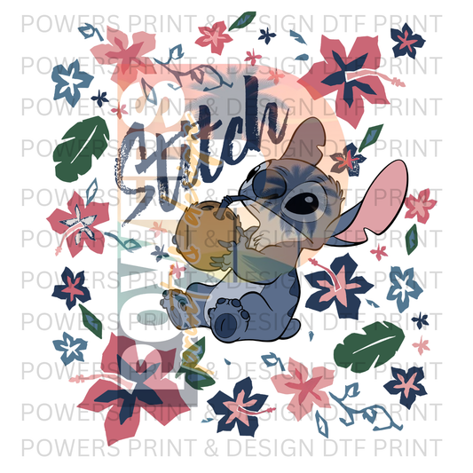 Stitch Floral SINGLE DTF PRINT