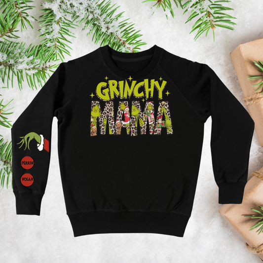 Grinchy Mama Sweater- With personalization