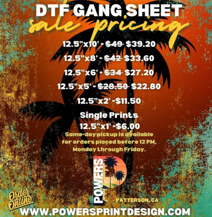 DTF Prints & Gang Sheets